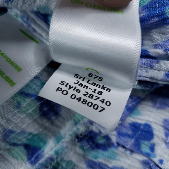 Lilly Pulitzer Amisa Top Womens XS Blue Green Boho‎ Peplum Bell Sleeve Tunic - Picture 8 of 10